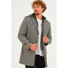 Plt8401 Dewberry Erkek Palto-Diagonal Gri-Diagonal Gri