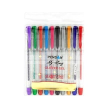Pensan My-King 10 Renk Simli Tükenmez Kalem Seti Glitter Gel