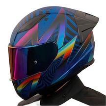 Ls2 Rapid 2 Optik Full Face Gökkuşağı Vizörlü Motosiklet Kaskı Mavi - Mor