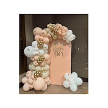 Deniz Kumu Makaron Pembe Ve Beyaz Balon Zinciri 100 Adet Mix