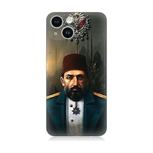 Apple Uyumlu iPhone14 Plus 2. Abdulhamid Han Osdmanlı Padişahı Desenli Silikon Kılıf