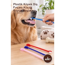 3 Adet Plastik Köpek Diş Fırçası Küçük Büyük Başlıklı