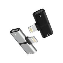 Pm-18316 İphone Lightning Şarj Kulaklık Çevirici Adaptör Jack Beyaz - Çok Renkli