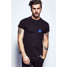 Amoled Flower Baskılı Siyah Erkek Tshirt
