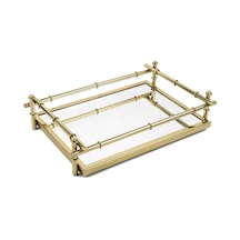 Mikasa Moor Gold Metal Dikdörtgen Aynalı Tepsi 47x30x10 Cm Altın