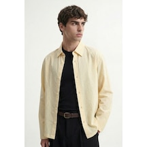 Antioch Relaxed Fit Çizgili Erkek Gömlek Sarı