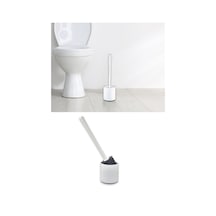 Silikon Başlıklı Klozet Fırça Takımı Yuvarlak, Klozet Banyo Wc Tuvalet Temizlik Fırça Seti Renkli