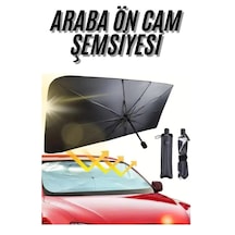 Tüm Araçlar Için Katlanabilir Şemsiye Araba Ön Cam Güneşlik/ Araç Içi Esnek Şemsiye Gölgelik / Araç İçi Koltuk Arkası Tutucu Hediyedir. 135 Cm - 75 C 1