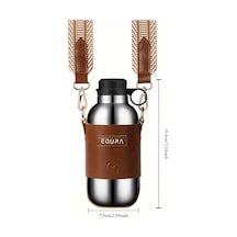 Sıcak Ve Soğuk İçecekler İçin Şık Termos, Paslanmaz Çelik Yalıtımlı Su Şişeleri, Seyahat Termosu Gümüş