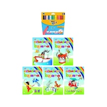 3-6 Yaş Arkadaşım Boyama Kitapları 5 Li +bic Kids Xl12 Li Keçeli Boya Jumbo