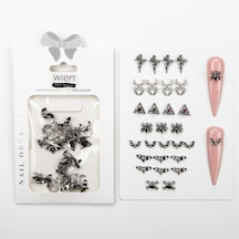 30lu Örümcek Ve Yarasa Gotik Dizayn Metal Tırnak Süsleme Charm Nail Art Charm Taşları Wn-503
