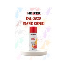Helper Ral 3020 Trafik Kırmızı Akrilik Sprey Boya 400 Ml Siyah