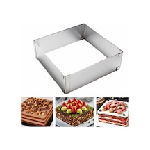 Kare-dikdörtgen Şekilli Ayarlı Çember Pasta-kek Kalıbı,büyüyüp Küçülebilen Pasta Kalıbı Paslanmaz Çe Diğer