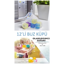 Buz Küpü 12'li Yeniden Kullanılabilir Hazır Buz, Kare Şekilli, Soğuk İçecek Ve Kokteyller İçin Çok Renkli