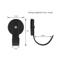 Novahub Dayanıklı Metal Kapı Mıknatıslı Çelenk Askısı - 4 Kg Siyah Siyah