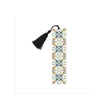 Italyan Desen Baskılı, Püsküllü Kitap Ayracı Hediyelik Bookmark,ayraç-134