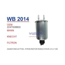 WUNDER WB2014 Su Ayırıcı Mazot Filtresi Ssangyong Wk829/6 Fn0206