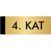 Metal Yönlendirme Levhası, Departman Kapı Isimliği 4. Kat 7x20 Cm Altın Renk