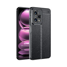 Xiaomi Redmi Note 12 İçin Kılıf Deri Dokulu Silikon Siyah Redmi Note 12 İle Uyumlu Kılıf - Siyah