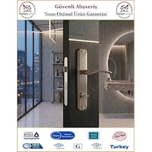 Trendhomm Bravo Aynalı - Nikel Saten - Wc Banyo Kapı Kolu - Sağ