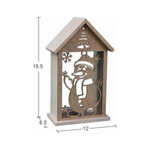 Ahşap Yılbaşı T-Light Mumluk 19,5x12cm F832
