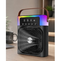 Hubrendy Tekno Taşınabilir Sprey Fan Rgb Işıklı Mini Klima Soğutucu Nemlendirici Usb Şarjlı