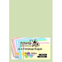 Açık Yeşil Renkli A-4 Fotokopi Kağıdı 25 li 1 Paket Artlantis Fotokopi Renkli A4 Kağıdı
