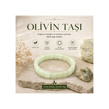 Leyan Doğal Taş Olivin Doğal Taş Bileklik Özel Tasarım Kadın Erkek Unisex Yeşil Yeşil