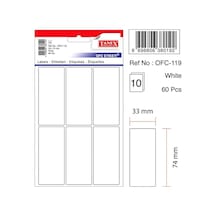 Tanex Ofis Etiketi Poşetli 33x74 MM Beyaz 10 yap. 60 Etiket