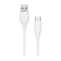 Usb To Type-c İle Uyumlu İphone Ve Samsung İle Uyumlu Hızlı Şarj Ve Data Kablosu 200 Cm Beyaz Standart