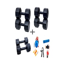 Ps Spor 3 Çift Dambıl Set 3 Kg + 7 Kg + 10 Kg + 5 Çeşit Egzersiz Seti