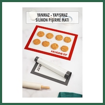 Bezos Fırınlanabilir Kendinden Yağlı Silikon Pişirme Matı Hamur Açma Matı Silpat 30x40 Cm 1 Adet Bzs01 Çok Renkli