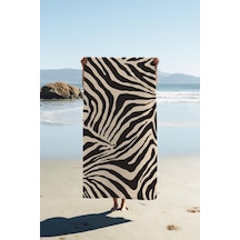 Dijital Baskı Plaj Deniz Havlusu Zebra Desenli Peştamal Hvl0185 Renkli