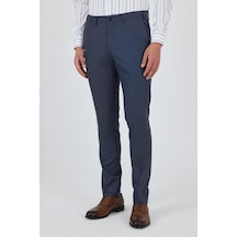 İmza Mavi Filafil Yan Cep Açık Paça Slim Fit Ayarlanabilir Kemer Pantolon 1003250123 Mavi