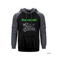 Kawasaki H2r Gri Renk Reglan Kol Sweatshirt / Hoodie