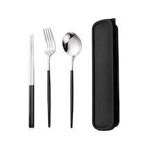 Paslanmaz Çelik Çatal Bıçak Takımı 20 Parça Yeniden Kullanılabilir Çatal Kaşık Çubuk Kutusu Fransa B Diğer