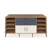 Kronos Konsol 7 Raflı 2 Çekmeceli 2 Kapaklı 176x59x83 Çam-aytaşı/antrasit Aytaşı/antrasit