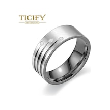 Siyah Avrupa Ve Amerikan Moda Titanyum Çelik Çift Yüzük Mizaç Zirkon Yüzük 12 Siyah