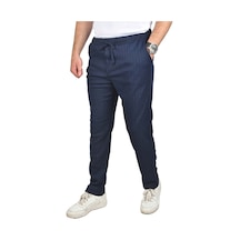 Deepsea Erkek Lacivert Rahat Kesim Örme Kumaş Beli Lastikli İnce Spor Pantolon 2502216 Lacivert