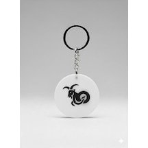 Burç Anahtarlık - Oğlak Burcu- Beyaz