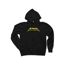 Metallica Lux Æterna Text Siyah Fermuarlı Kapşonlu Sweatshirt Siyah