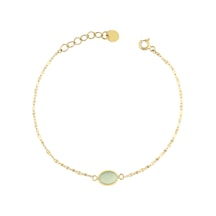 Debora Jewelry 14 Ayar Altın Yeşil Opal Taşlı Bileklik