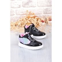 Fort Cool Helen Rahat Hafif Kanat Figürlü Bilekli Sneaker Kız Çocuk Ayakkabı Siyah-Pembe