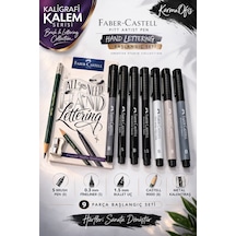 Faber-castell Pitt Artist Pen Hand Lettering Seti 9 Parça Kaligrafi Kalem Brush Pen Fineliner
