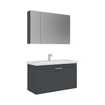 Orka Desna 100 Cm Mat Antrasit Banyo Dolabı Takımı Antrasit