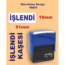 İşlendi Kaşesi, 912 51mm 19mm Mavi Keçeli Otomatik Kaşe