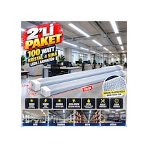 2'li Paket 100w Kristal Yatay Led Bant Armatür 120 Cm 6500k Beyaz Işık 9000 Lümen Ip55 4 Sıra Ledli Kırılmaz Plastik - 939563060 Diğer