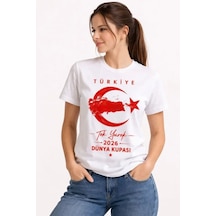 Yake Store Türkiye Ay Yıldız 2026 Dünya Kupasi Taraftar Forma T-shirt - Beyaz - Beyaz