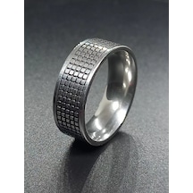 Desenli Çelik Yüzük 8 Mm 156717878 Gri Desenli Çelik Yüzük 8 Mm 156717878 Gri