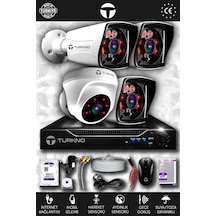 Turkno 4 Kameralı Karia 1 İç Kamera Set 250 GB HDD Full HD Gece Görüşlü Güvenlik Kamerası Sistemi